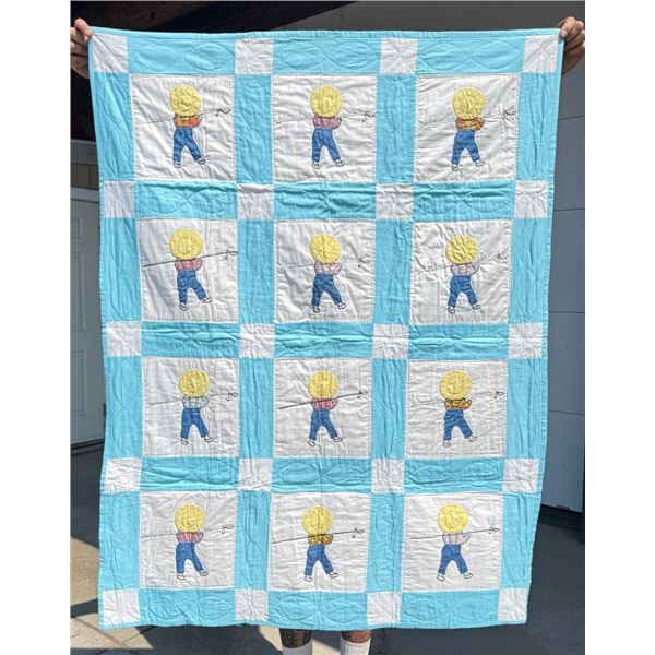 Applique Overall Sam Baby Quilt
