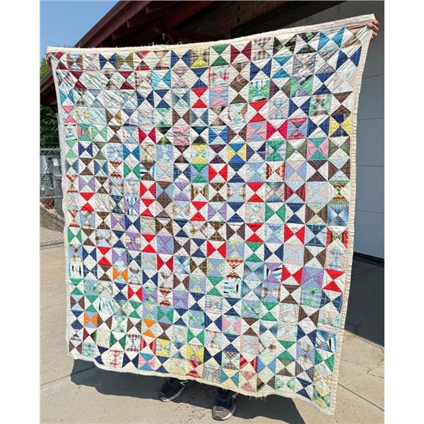 1940s Patchwork Hourglass Quilt