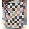 Image 1 : Antique Checkerboard Farmhouse Feedsack Quilt
