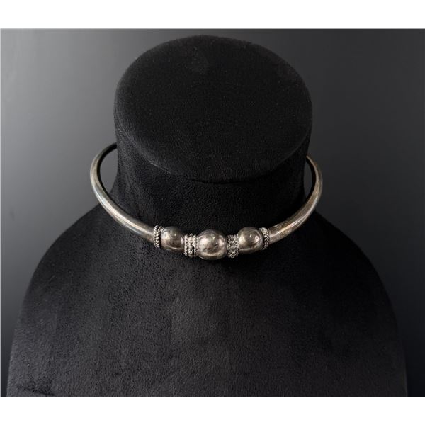 Sterling Silver Torque Collar Necklace
