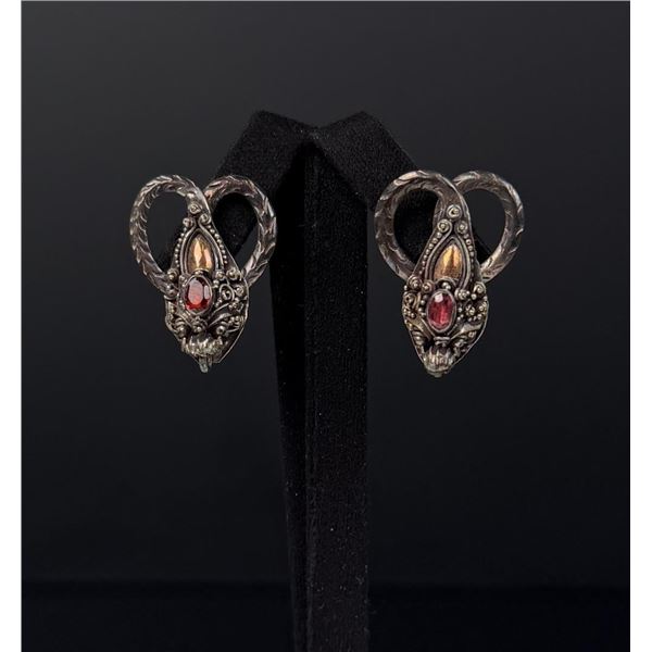 Sterling Silver Garnet Earrings