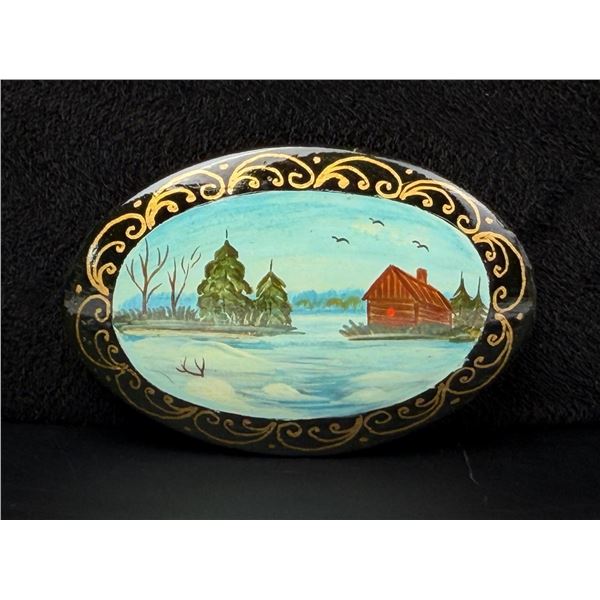 Russian Lacquer Brooch