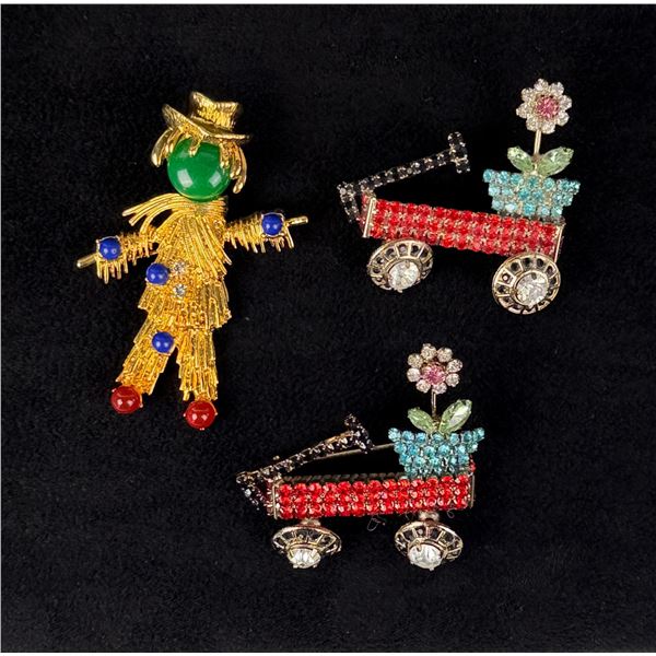 Rhinestone Costume Jewelry Brooches