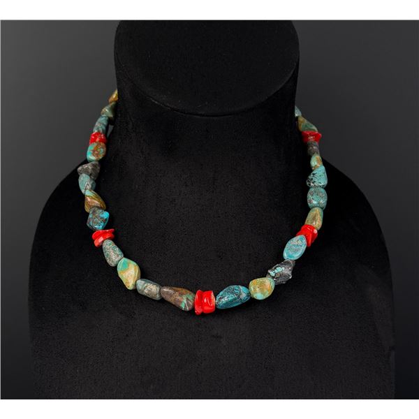 Turquoise and Coral Necklace
