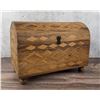 Image 1 : Geometric Wood Inlaid Box Treasure Chest