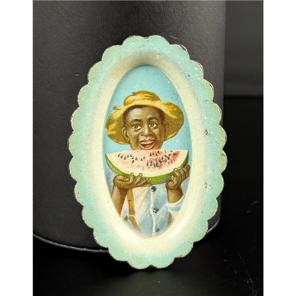 Black Americana Watermelon Boy Tin Tray