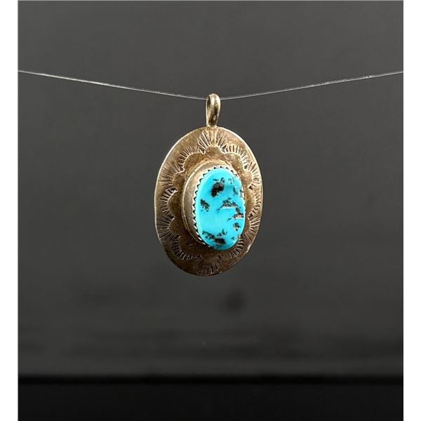Alison Tohee Navajo Turquoise Sterling Pendant