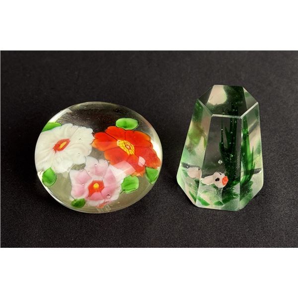 Pair of Chinese Glass Paperweights