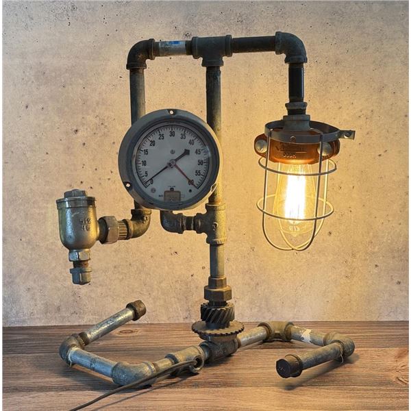 Industrial Found Object Pipe Fitting Lamp
