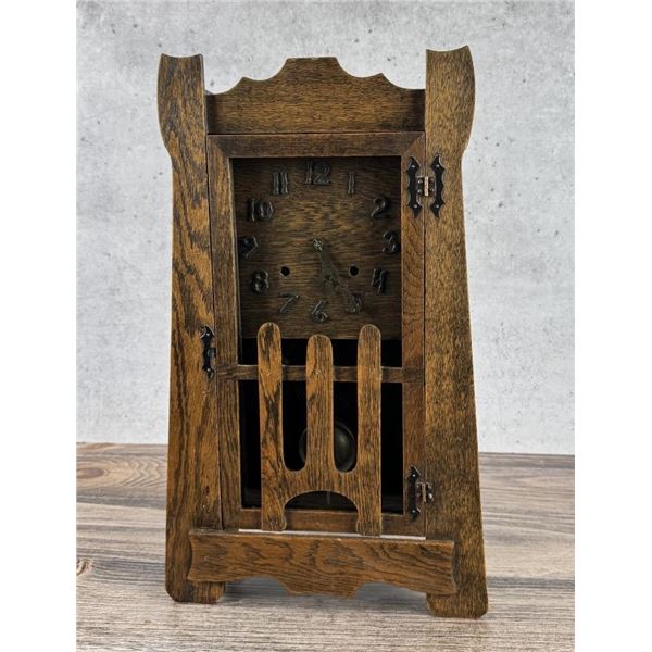 Arts & Crafts Gilbert Anita Mission Oak Clock