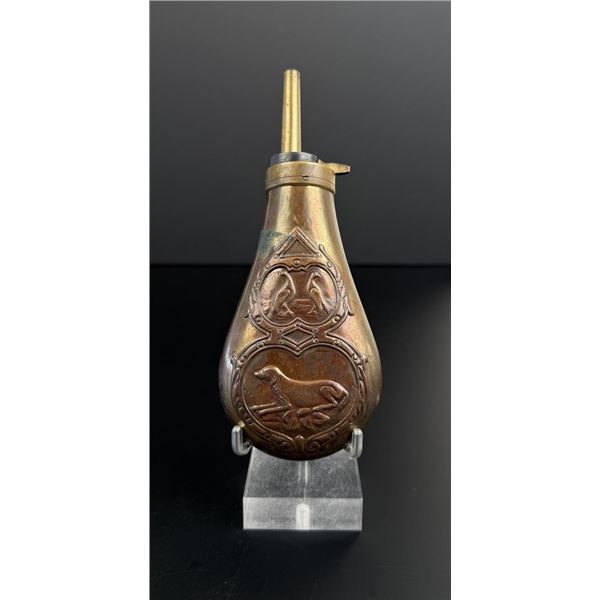 Copper and Brass Hunting Powder Flask