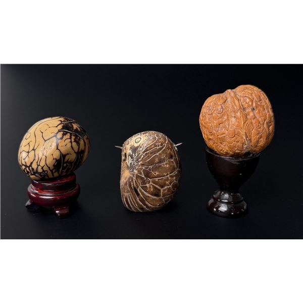 Chinese Hediao Walnut and Tagua Nuts