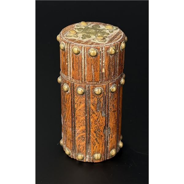 German Oak Studded Match Box