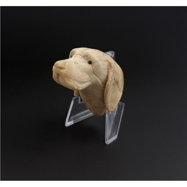 Carved Alabaster Bloodhound Head