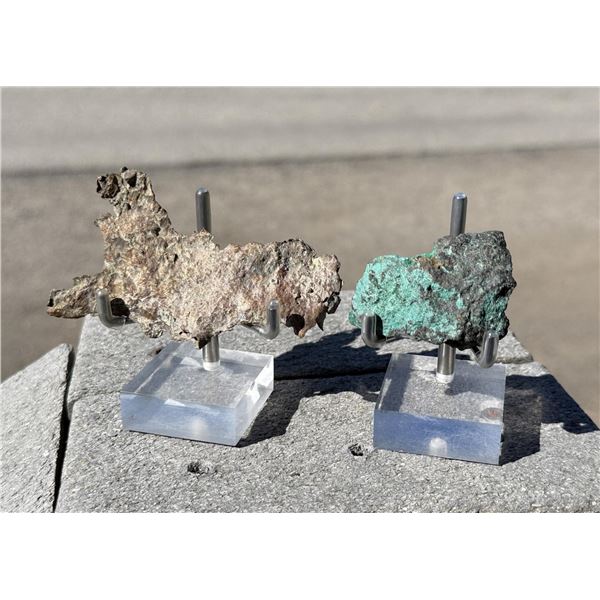 Malachite and Michigan Float Copper Specimens