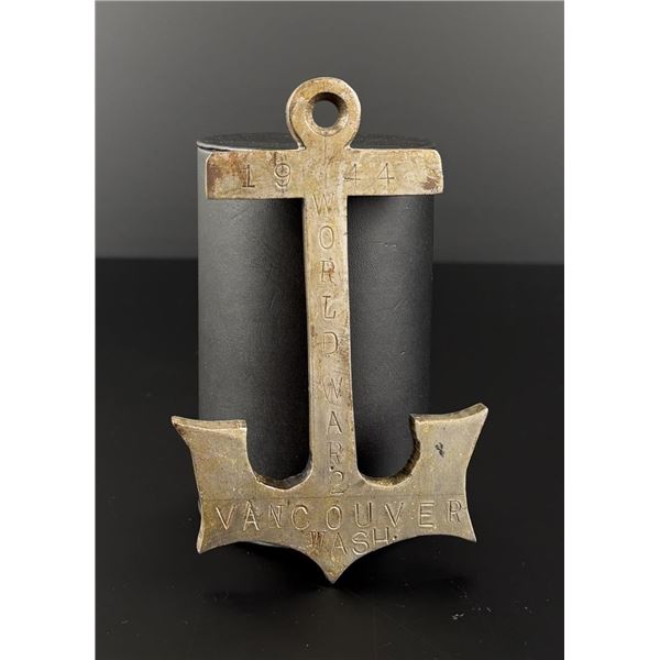 WW2 1944 Vancouver Washington Trench Art Anchor