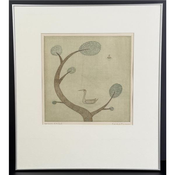 Keiko Minami Bird and Tree Aquatint Etching