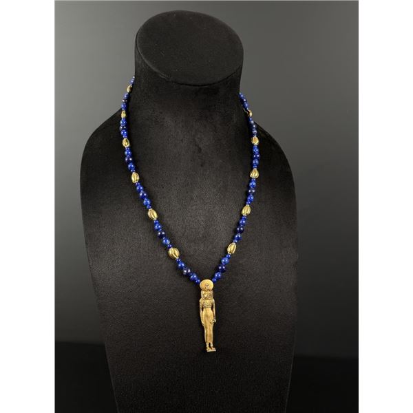 Multilana Sekhmet Lapis Lazuli Necklace