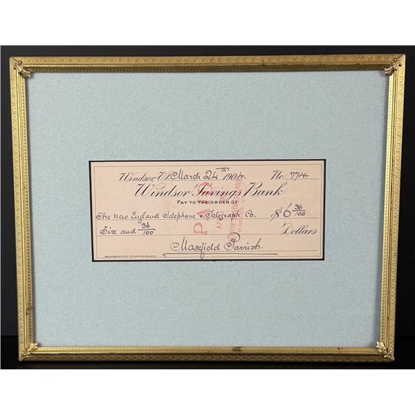 Maxfield Parrish Signed Check