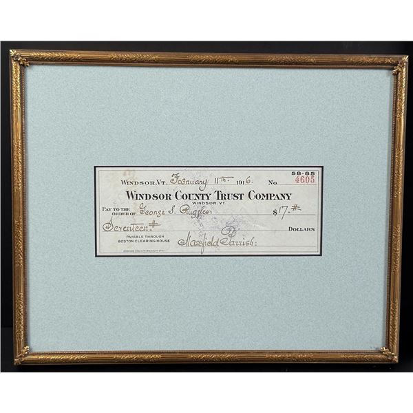 George Ruggles Maxfield Parrish Signed Check