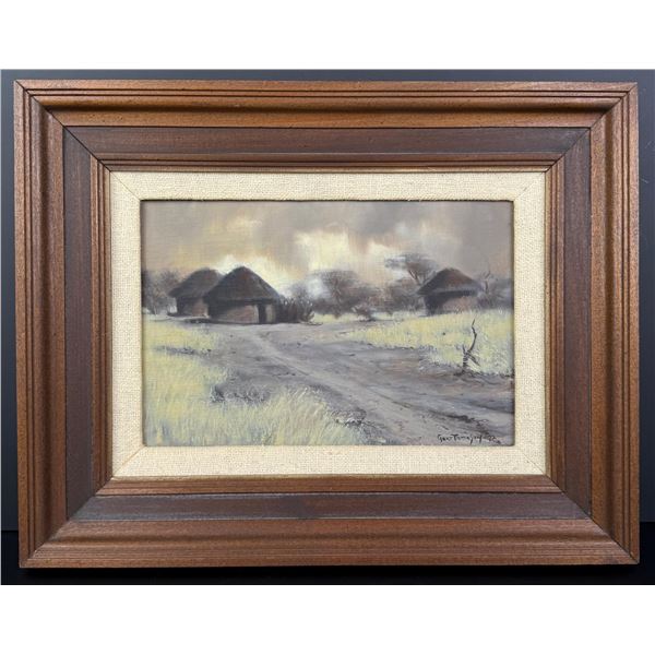 Gert Pietersen African Huts Painting