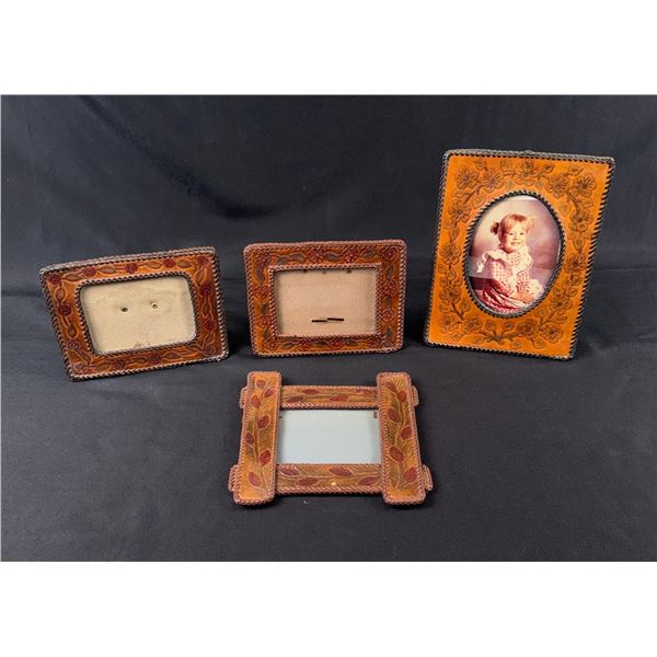 Vintage Leather Cowboy Picture Frames