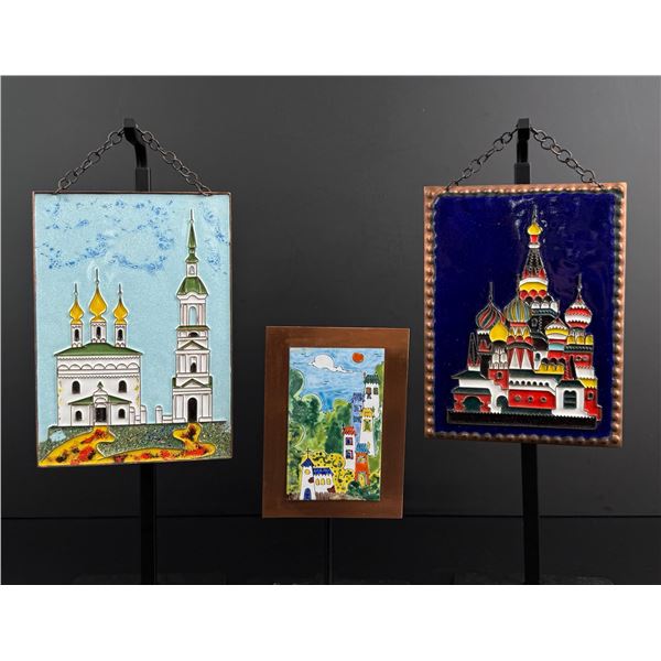 Russian Enamel Copper Plaques