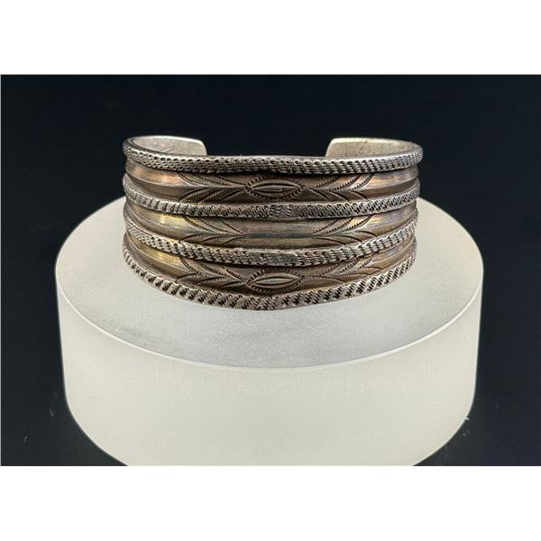 Old Pawn Navajo Sterling Silver Ingot Bracelet