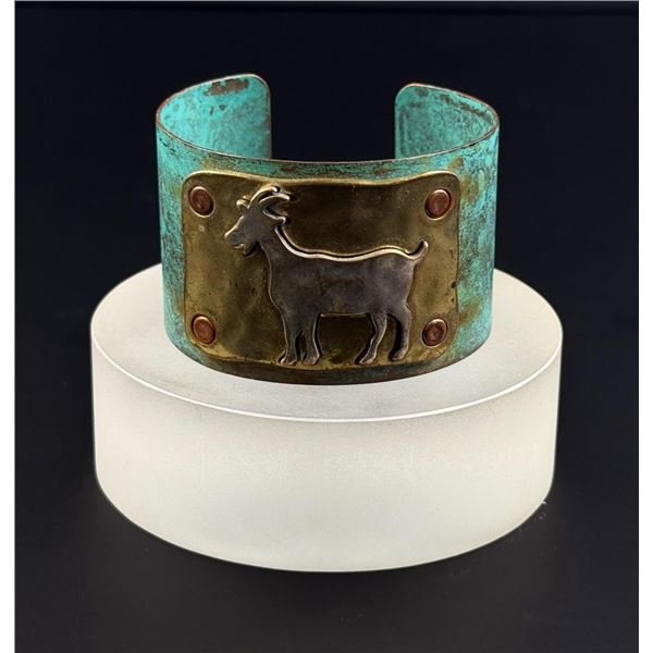 Copper and Brass Goat Bracelet
