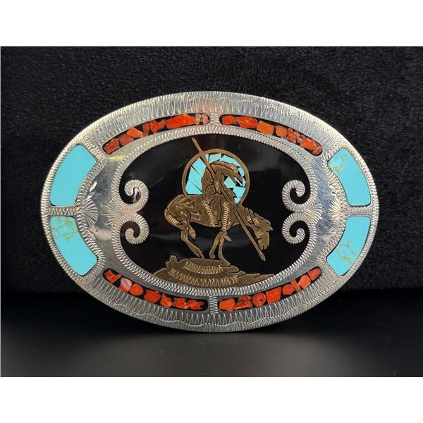 Johnson & Held Inlay End of Trail Belt Buckle