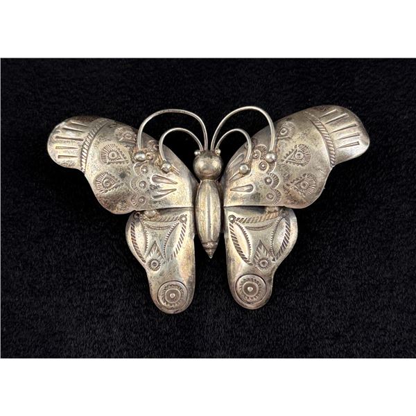 Navajo Sterling Silver Butterfly Brooch