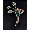 Image 1 : Sterling Silver Rhinestone Flower Brooch