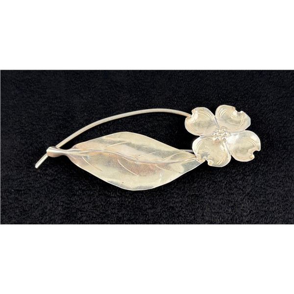 Stuart Nye Sterling Silver Dogwood Flower Brooch