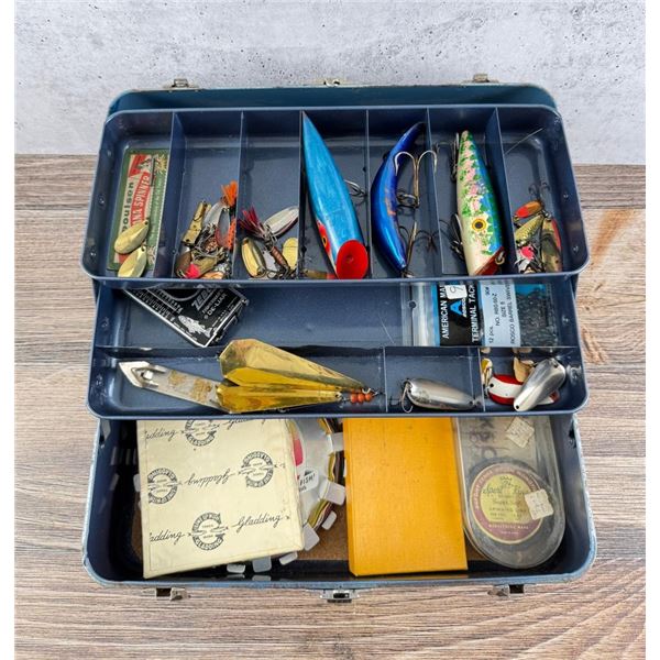Vintage Fishing Tackle Box and Contents