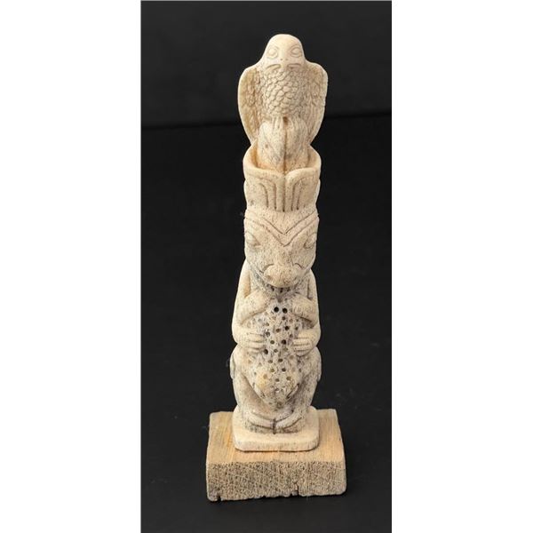 Carved Horn Totem Pole
