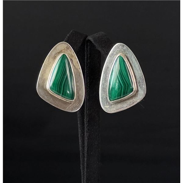 Sterling Silver Malachite Earrings