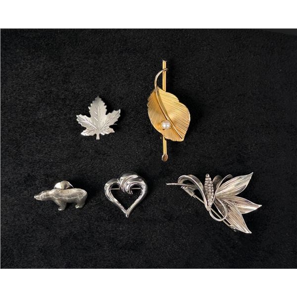 Collection of Sterling Silver Brooches