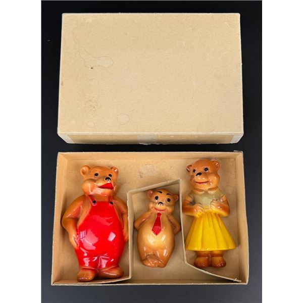 Chalkware Bear Family Wall Hangings