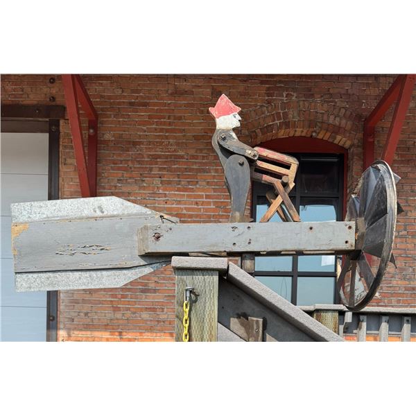 Folk Art Whirligig Man Sawing Wood
