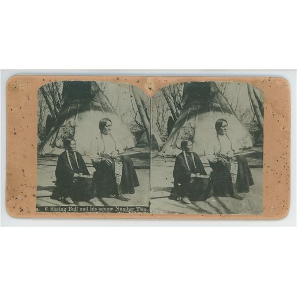 W.R. Cross Sitting Bull and his Squaw Stereoview