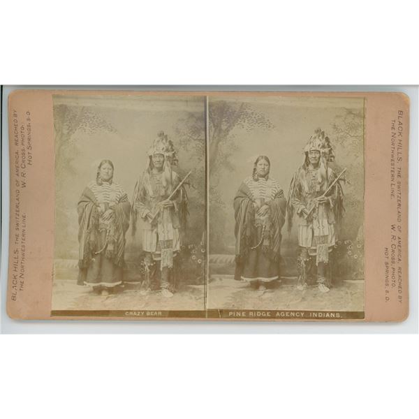 W.R. Cross Crazy Bear Pine Ridge Stereoview