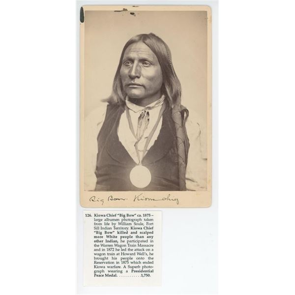 W.S. Soule Kiowa Indian Chief Big Bow Photo