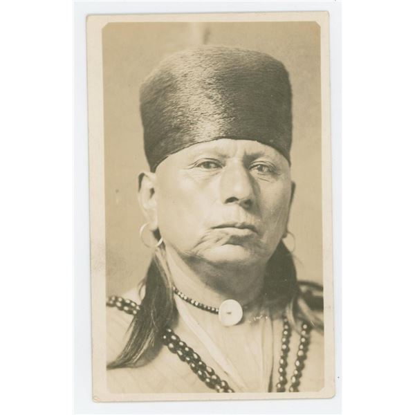 Chief Bacon Rind Osage Indian RPPC Postcard