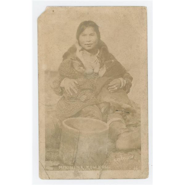 Mikinia Kow Kow Breastfeeding Indian RPPC Postcard
