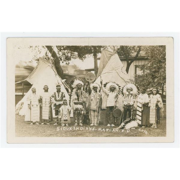 Sioux Indians Mandan North Dakota RPPC Postcard