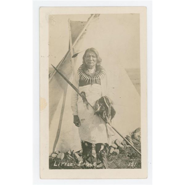 Chief Little Eagle Indian RPPC Postcard
