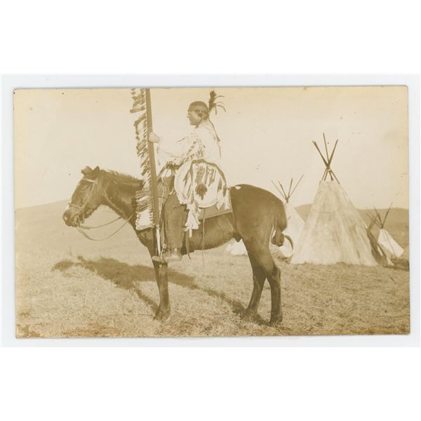 Indian Warrior RPPC Postcard