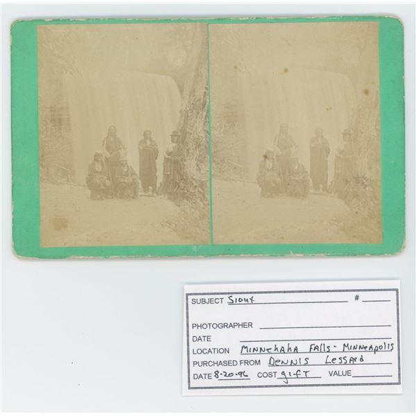 Minnehaha Falls Minnesota Indian Stereoview