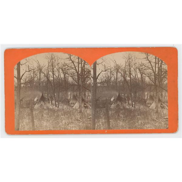 N.J. Trenham Sioux Indian Camp Stereoview