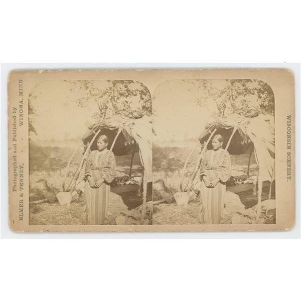 Elmer & Tenney Wisconsin Indian Wigwam Stereoview